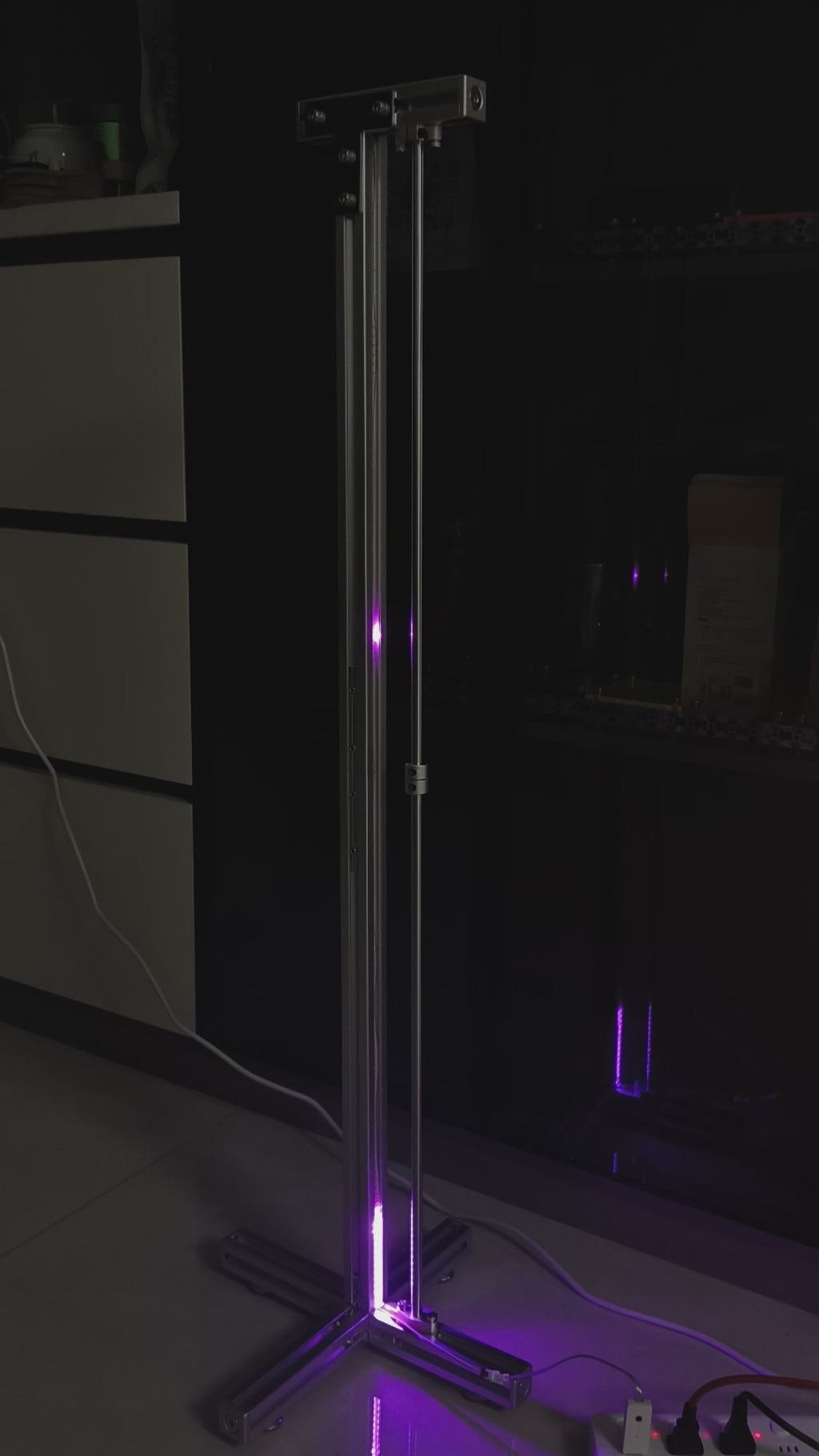 Video demonstrating the music sync mode of HushLume 3030 aluminum RGB floor lamp with dynamic smart sound reactive lighting effects.