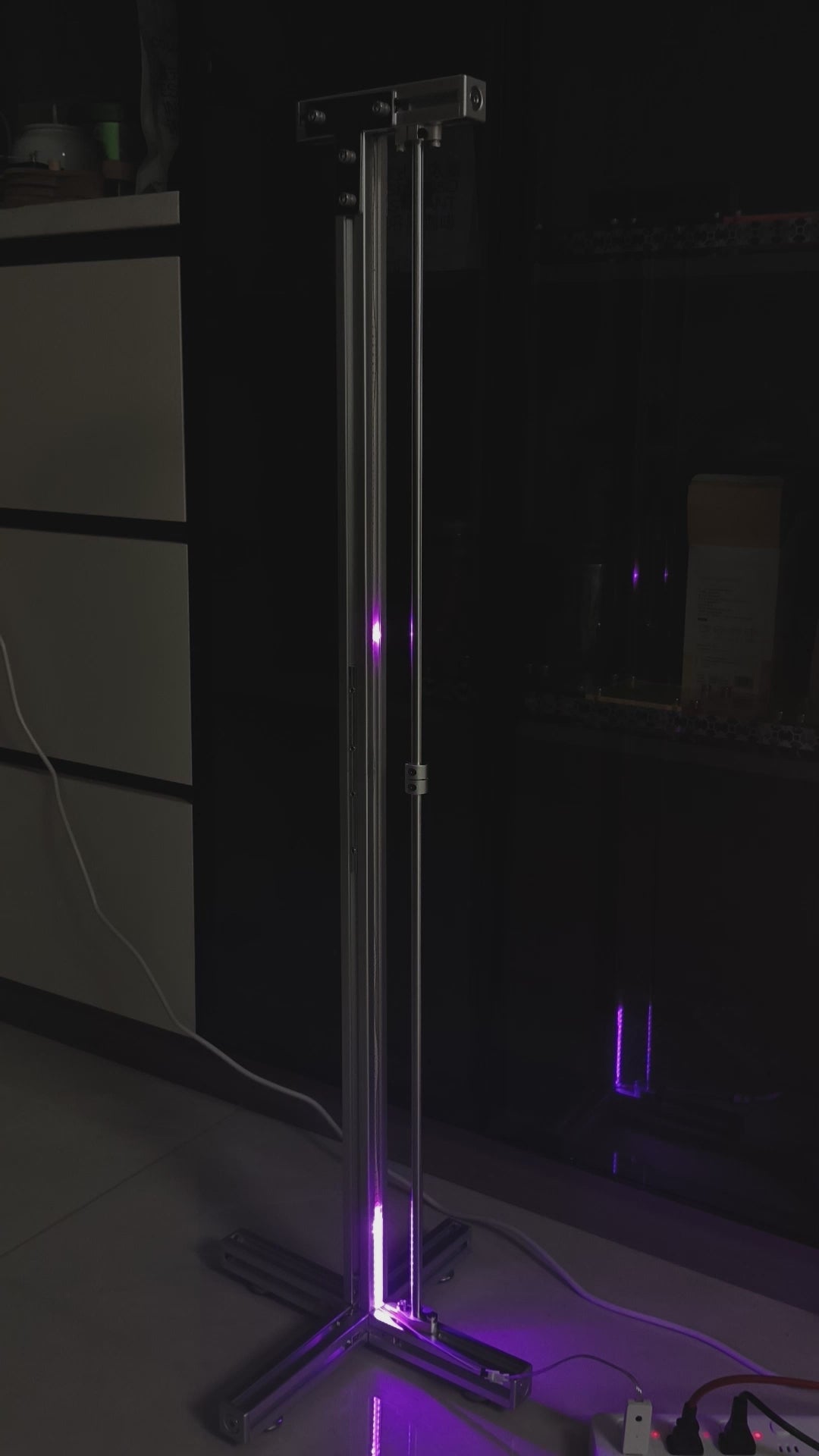 Video demonstrating the music sync mode of HushLume 3030 aluminum RGB floor lamp with dynamic smart sound reactive lighting effects.